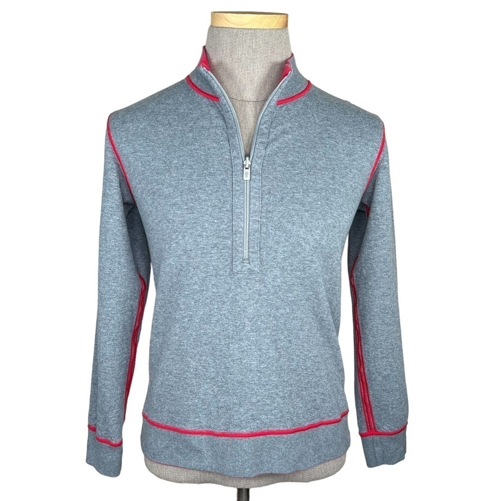 Tommy Bahama Men’s Reversible Red & Gray 1/4 Zip Pullover No Tags Apx Size Small